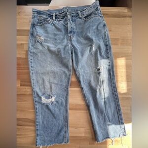 Old Navy jeans détruit taille 14 straight denim effiloché